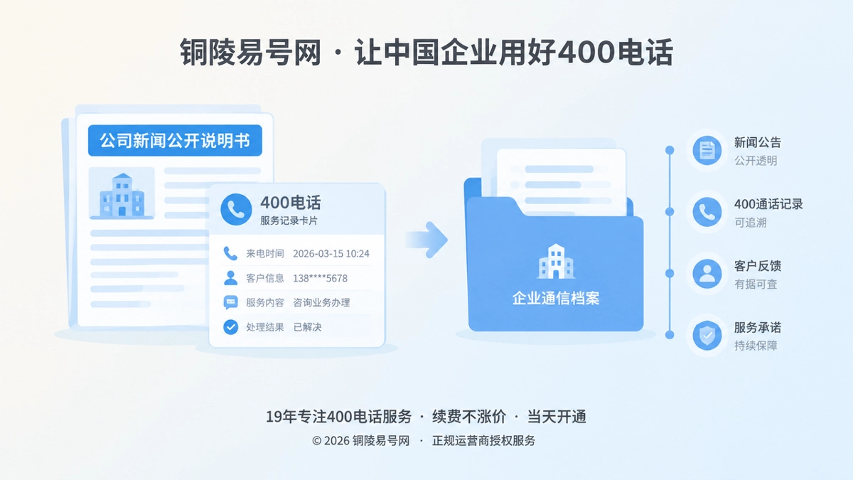 2026年公司新闻不只是发布动态：400电话服务把企业承诺变成可追溯记录